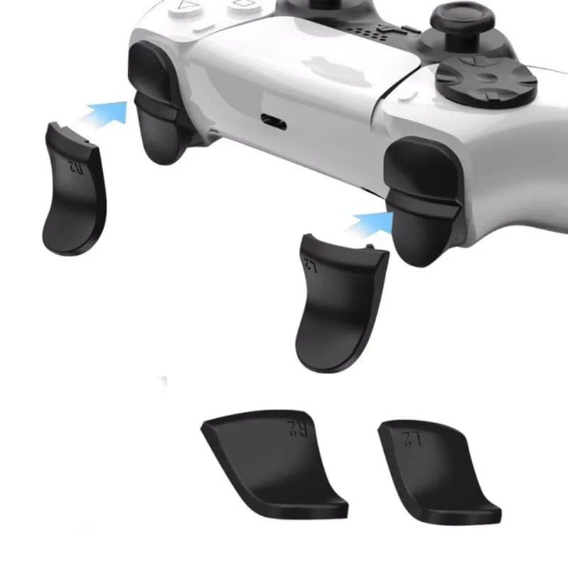 Extensores de gatillo R2/L2 instalados en un mando de PS5