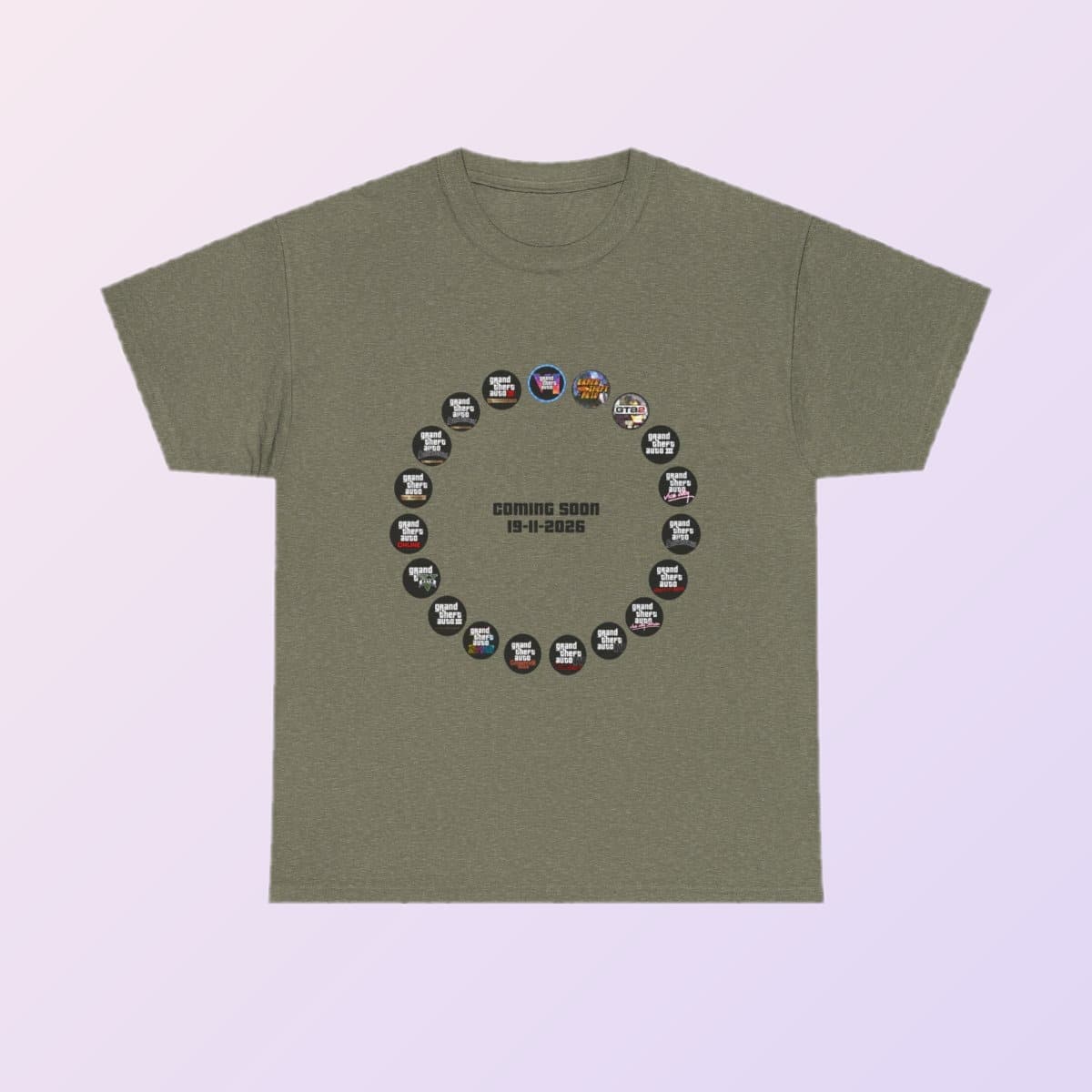 Rueda de sagas — Verde militar (frontal)